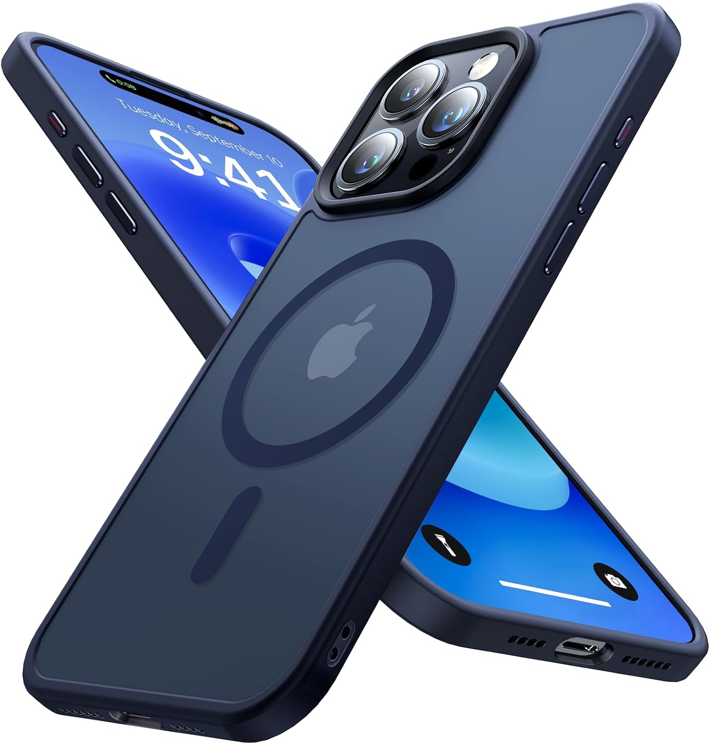 Aulofe Funda magnética fuerte para iPhone 15 Pro Max, compatible con MagSafe probada contra caídas de grado militar a prueba de golpes, delgada,