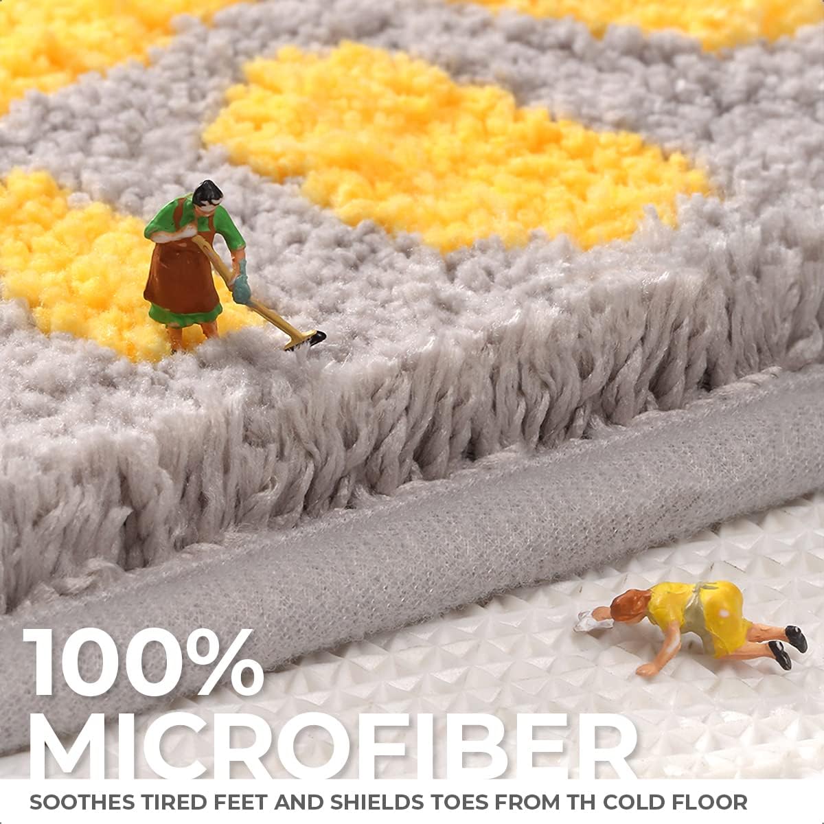 Tyrafry Bonita alfombra de baño de 16 x 24 pulgadas, tapete de oso para baño y dormitorio, antideslizante, absorbente, suave, tapete de baño peludo,