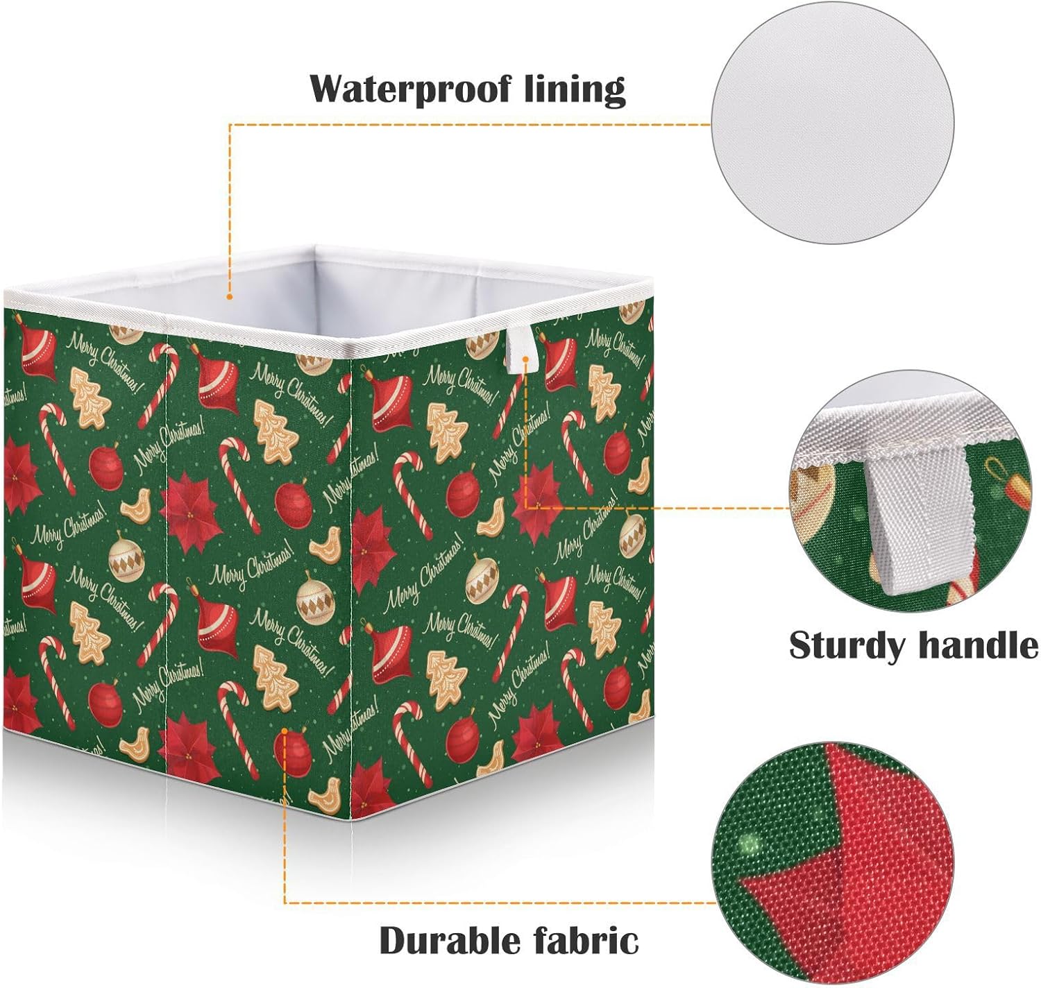 Cubo de almacenamiento de tela con forma de árbol de Navidad, cubos de almacenamiento plegables y plegables para el hogar, armario, dormitorio,