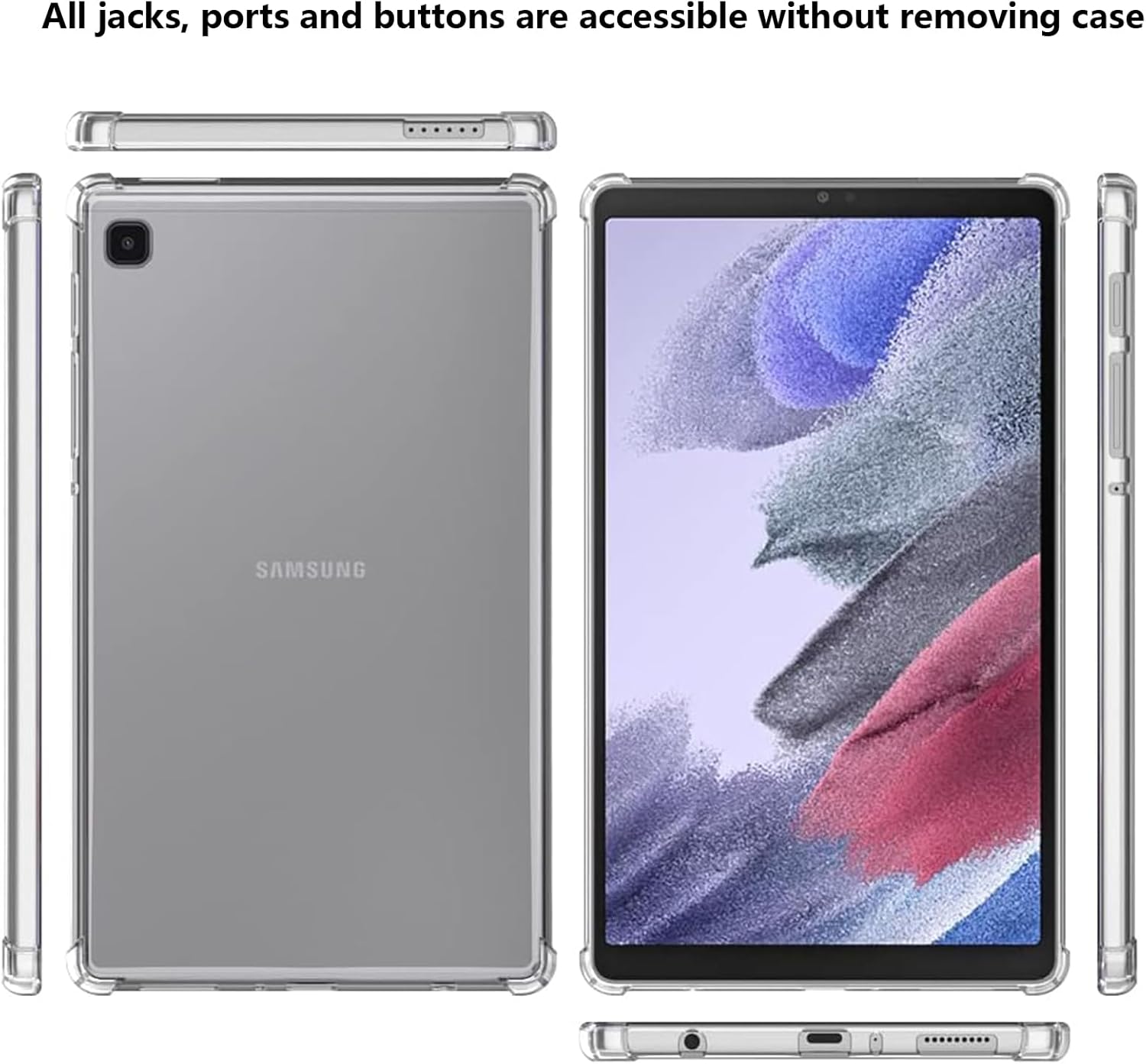 Funda transparente para Samsung Galaxy Tab A7 Lite de 8.7 pulgadas, modelo 2021 (SM-T220T225T227), esquinas a prueba de golpes, protección contra