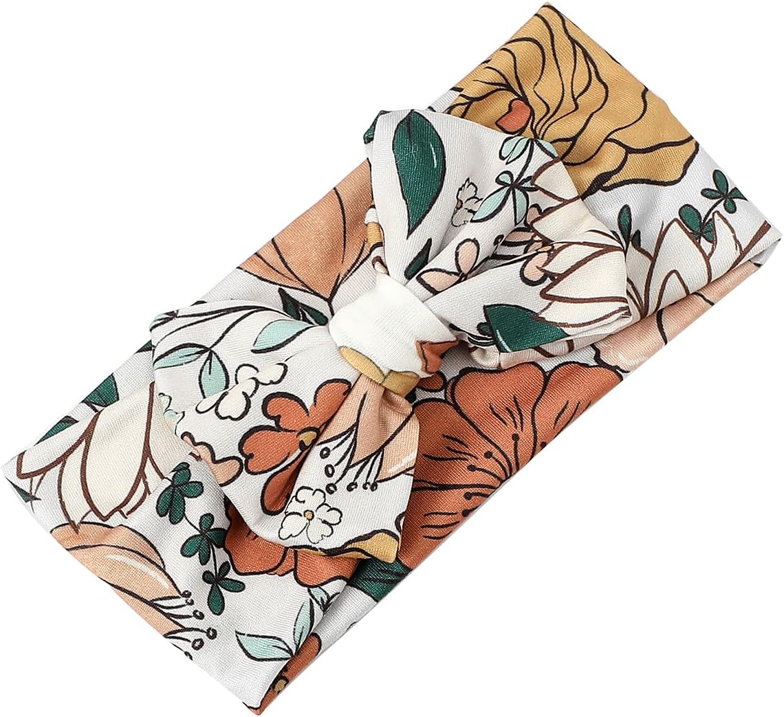 Galabloomer Conjunto de diadema para recién nacido, manta para recién nacido, diseño de flores