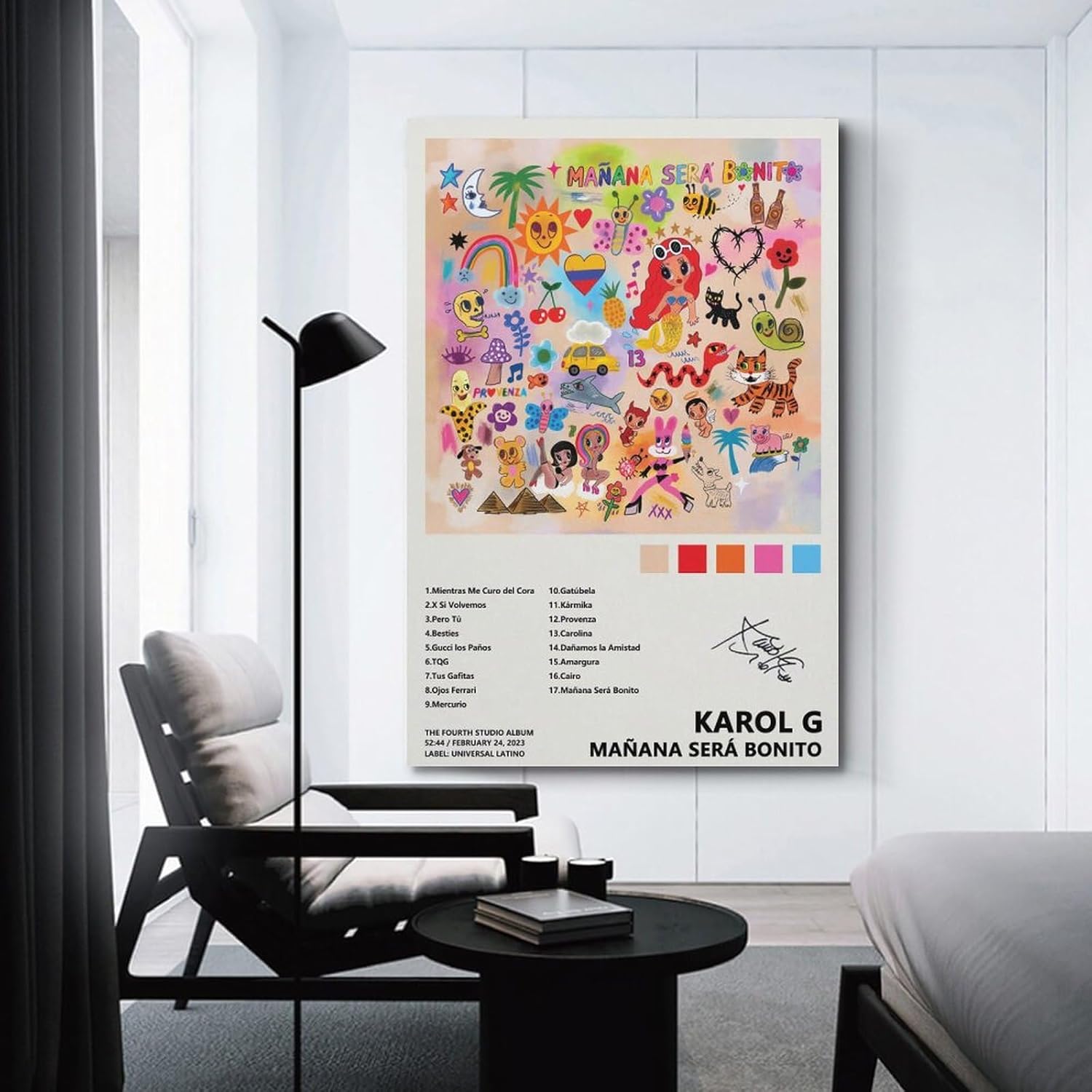 Karol G Mañana Será Bonito póster para estética de habitación, pósteres artísticos en lienzo, arte de pared, impresión moderna de dormitorio,