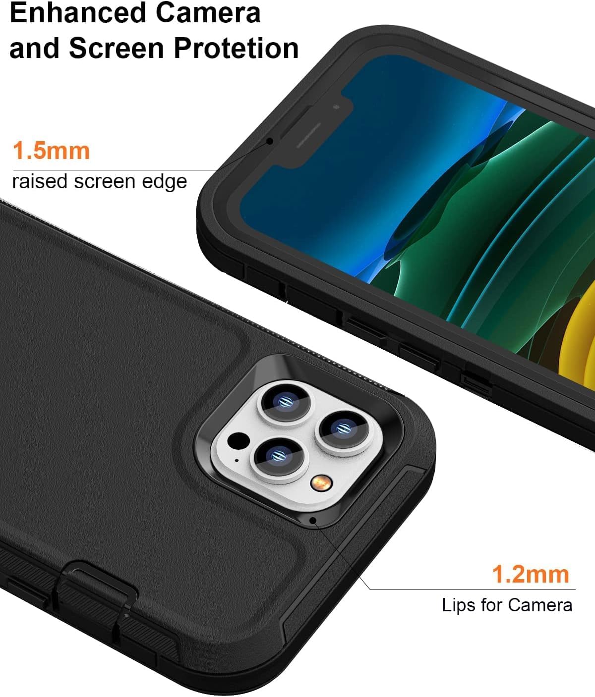 FEIYAR HOME Funda resistente para iPhone 11 Pro Max con 2 protectores de vidrio templado, grado militar, a prueba de golpes, color negro