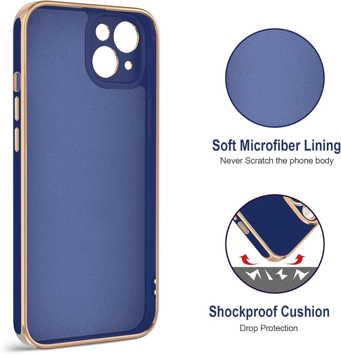 Hython Funda para iPhone 15 Plus con soporte de anillo, soporte de anillo giratorio de 360, soporte magnético, chapado en oro rosa, cubierta suave,