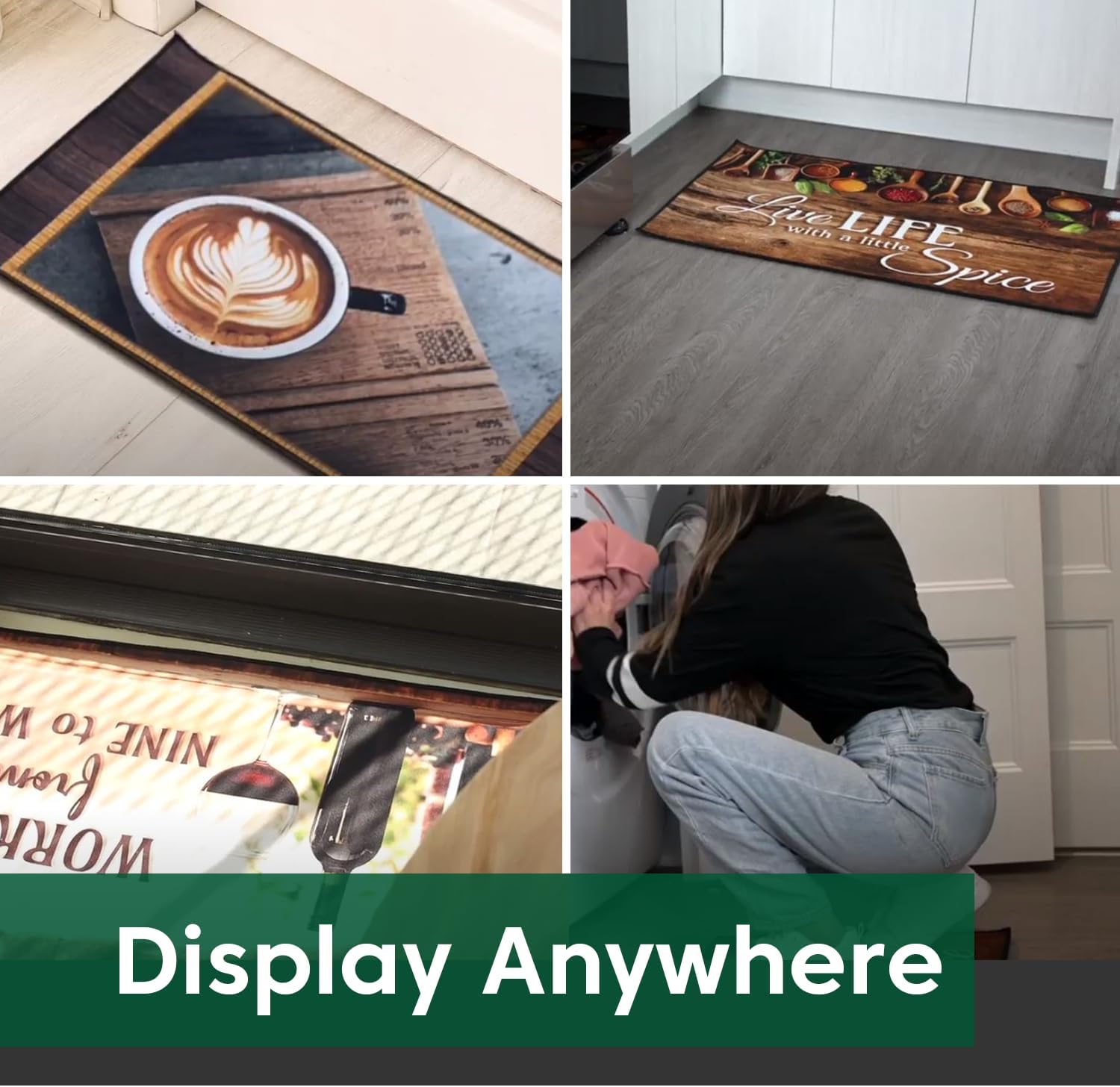 Giant Floor Accent – Alfombras de cocina lavables de 20 x 32 pulgadas, alfombras con parte trasera de goma antideslizante, alfombra de poliéster