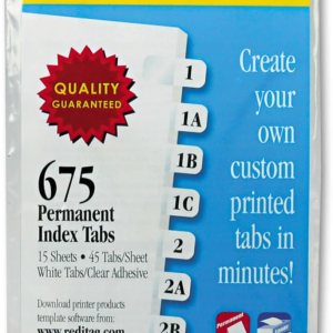 RTG39000 – Pestañas de índice imprimibles por láser Redi-tag RTG39000 – Pestañas de índice imprimibles por láser Redi-tag
