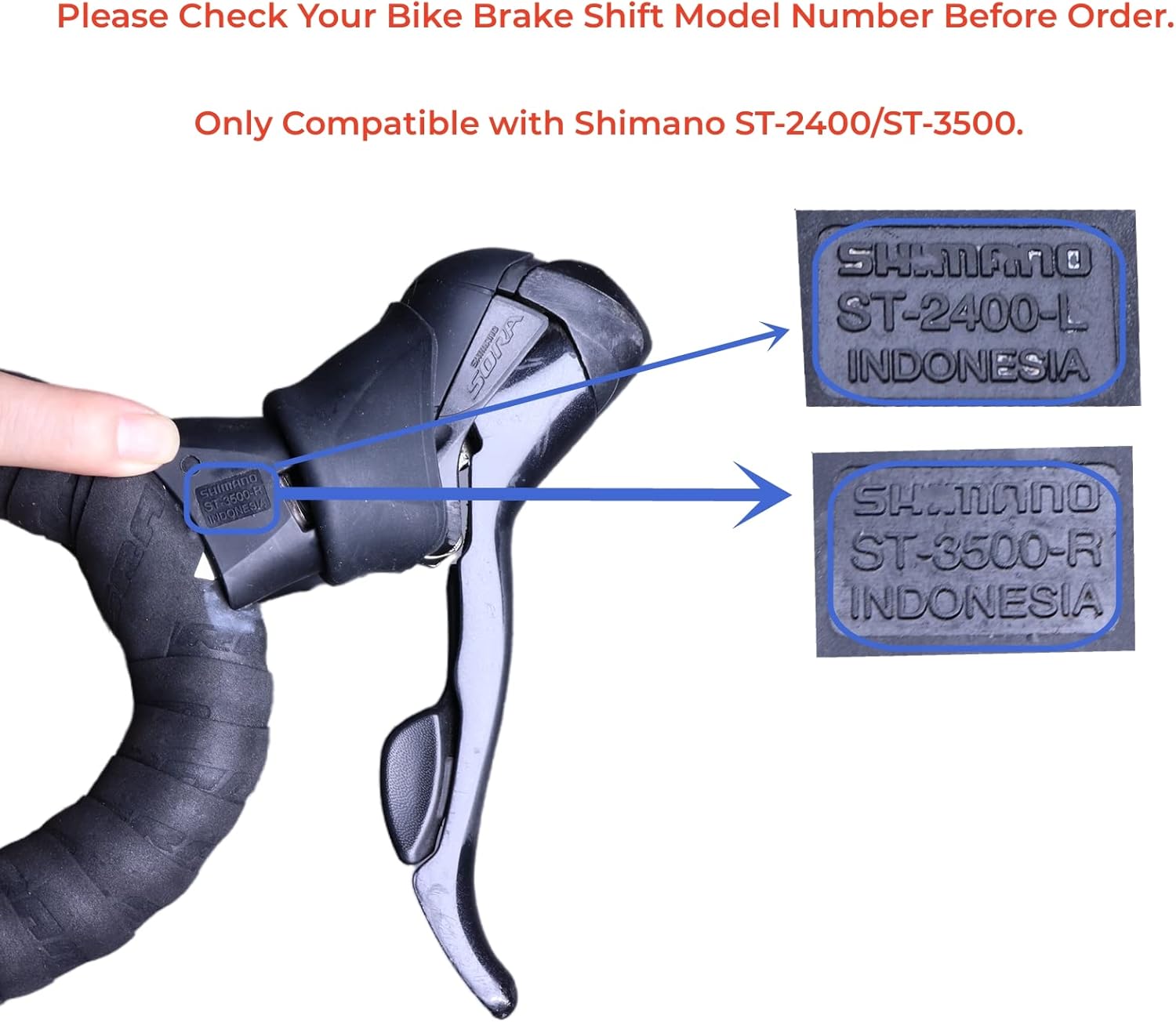 Bike Grips – Palancas de palanca compatibles con Shimano Ultegra ST-2400-LST-3500-R Shift, par de rojo