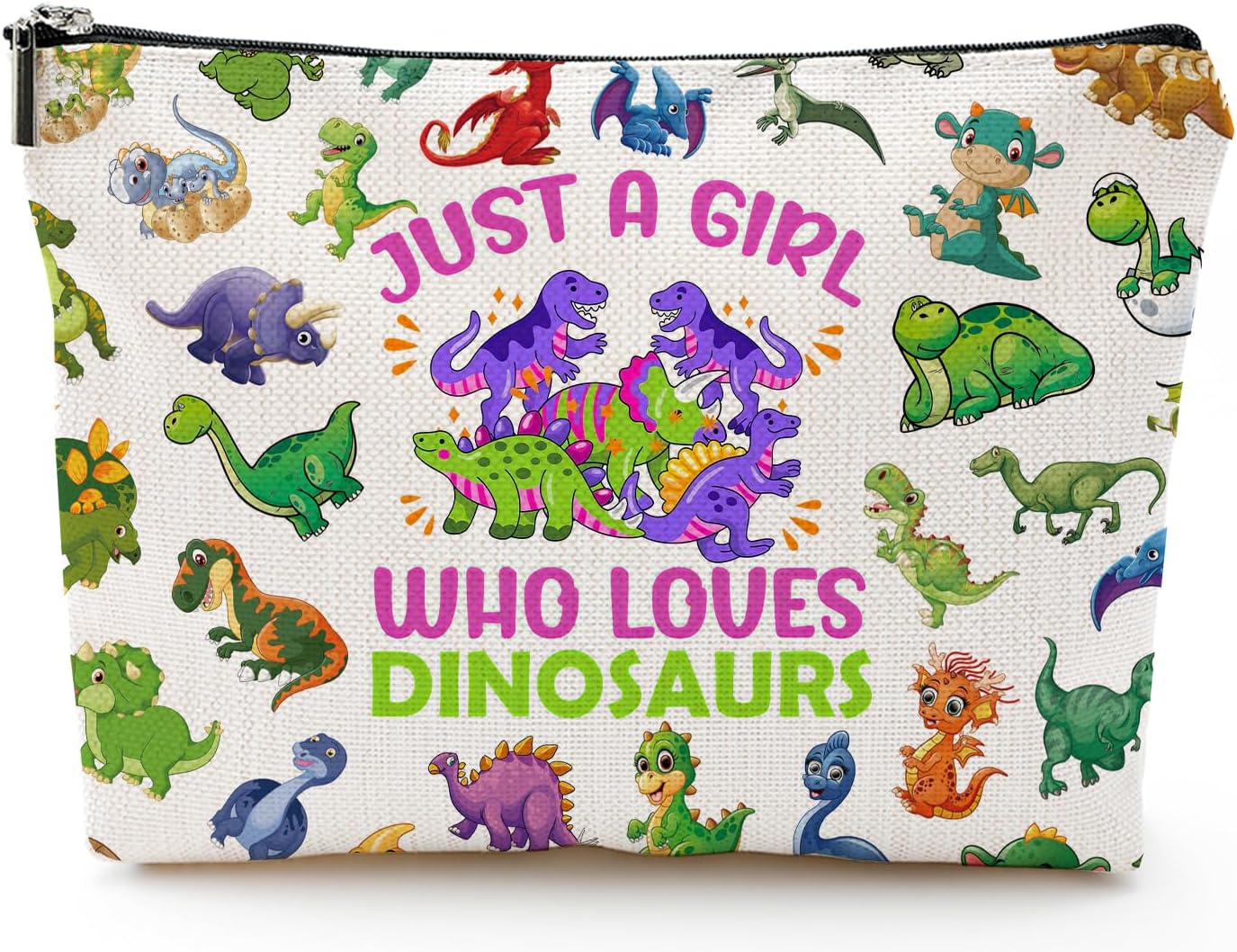 Bolsa de maquillaje mixta, Con color, Dinosaurio