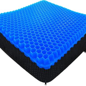 Cojín de asiento de gel para sentarse durante mucho tiempo, cojín de huevo de enfriamiento doble grueso de 1.65 pulgadas para espalda, cadera,