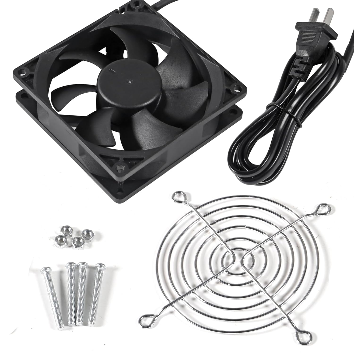 UMLIFE Paquete de 2 ventiladores axiales de alimentación de CA 110 V 120 V 9025 3.543 in x 0.984 in doble bola de metal para proyectos de escape de