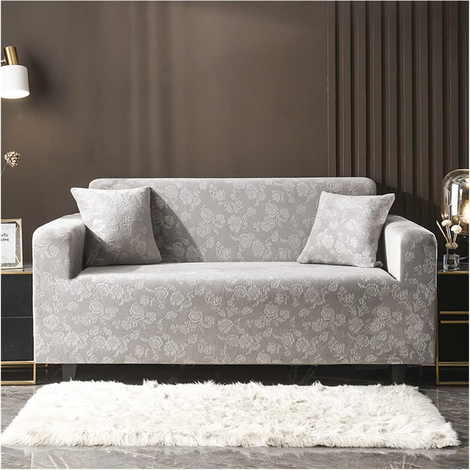 Funda de sofá de tela de terciopelo elástica para sala de estar, funda de sofá, funda de sofá, sillón y toalla de sofá, juego de sofá de 1 pieza