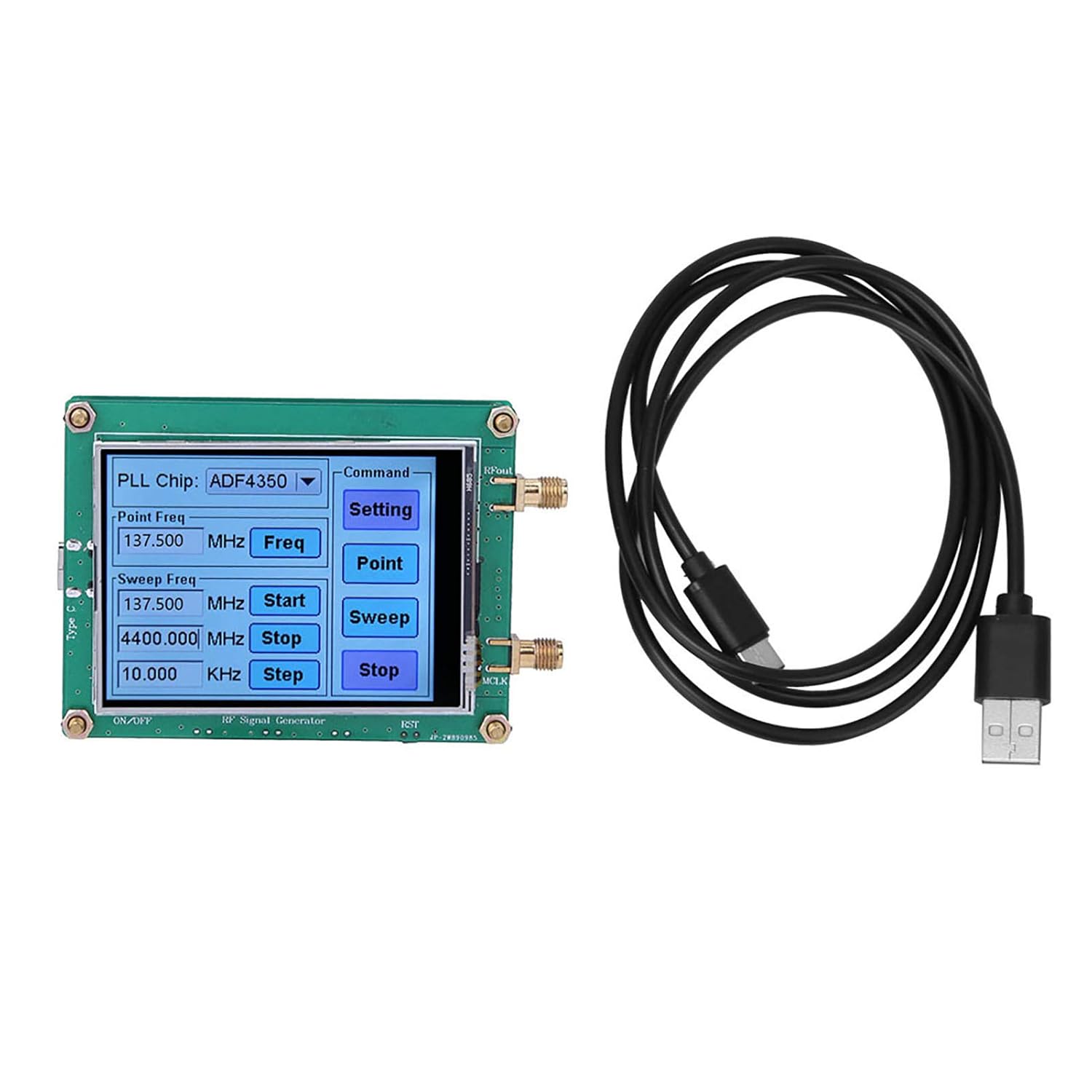 Generador Pantalla Táctil Completa RF Barrido Frecuencia PC Control con Cable de Datos ADF4350ADF4351 (ADF4350)