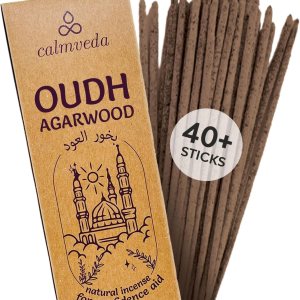 Mystic Oud Varillas de incienso de madera de agar, (40 + varillas, 9 pulgadas) de grosor de resina natural hecho de chips Assam Oudh, limpio sin Mystic Oud Varillas de incienso de madera de agar, (40 + varillas, 9 pulgadas) de grosor de resina natural hecho de chips Assam Oudh, limpio sin