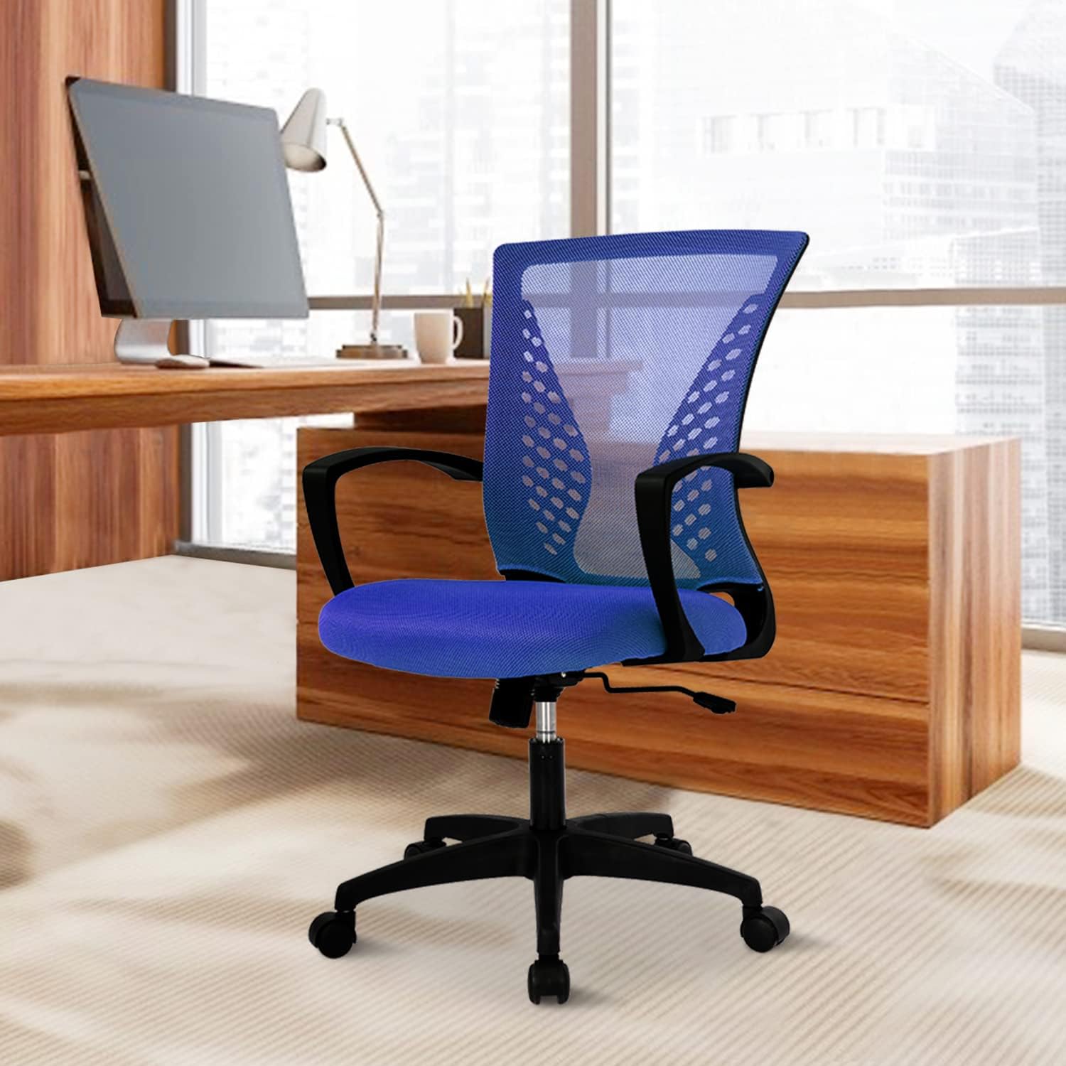 Silla ergonómica de oficina, silla de escritorio de malla para computadora, silla de oficina en casa con soporte lumbar, reposabrazos moderna