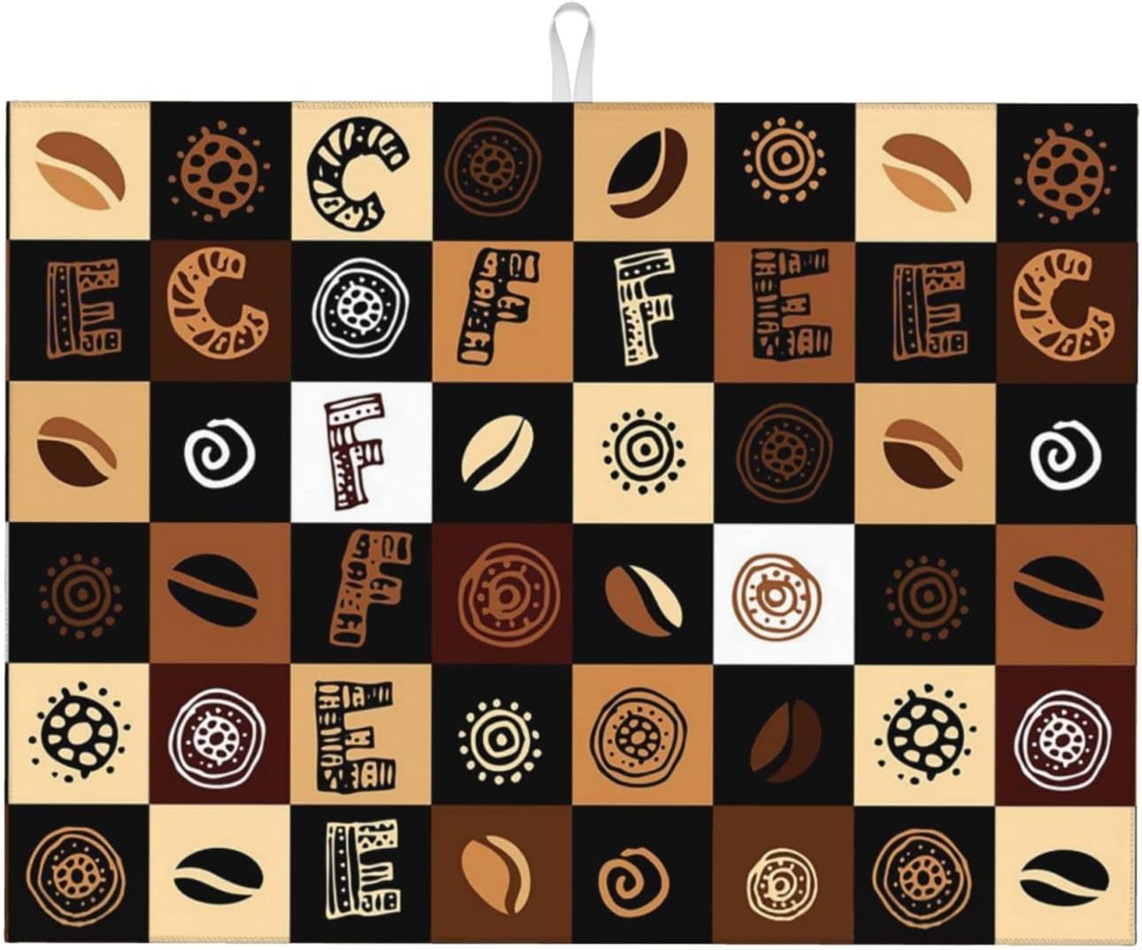 Tapete de secado de platos de café de celosía para encimera de cocina, extra grande, absorbente, microfibra de secado rápido, accesorios de 18 x 24