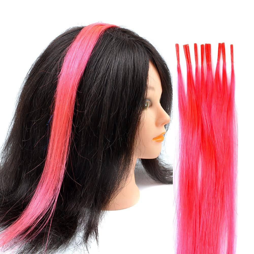 Extensiones de cabello con reflejos arcoíris, 10 mechones por lote de colores, extensiones de cabello humano con punta en I para mujeres y niñas,