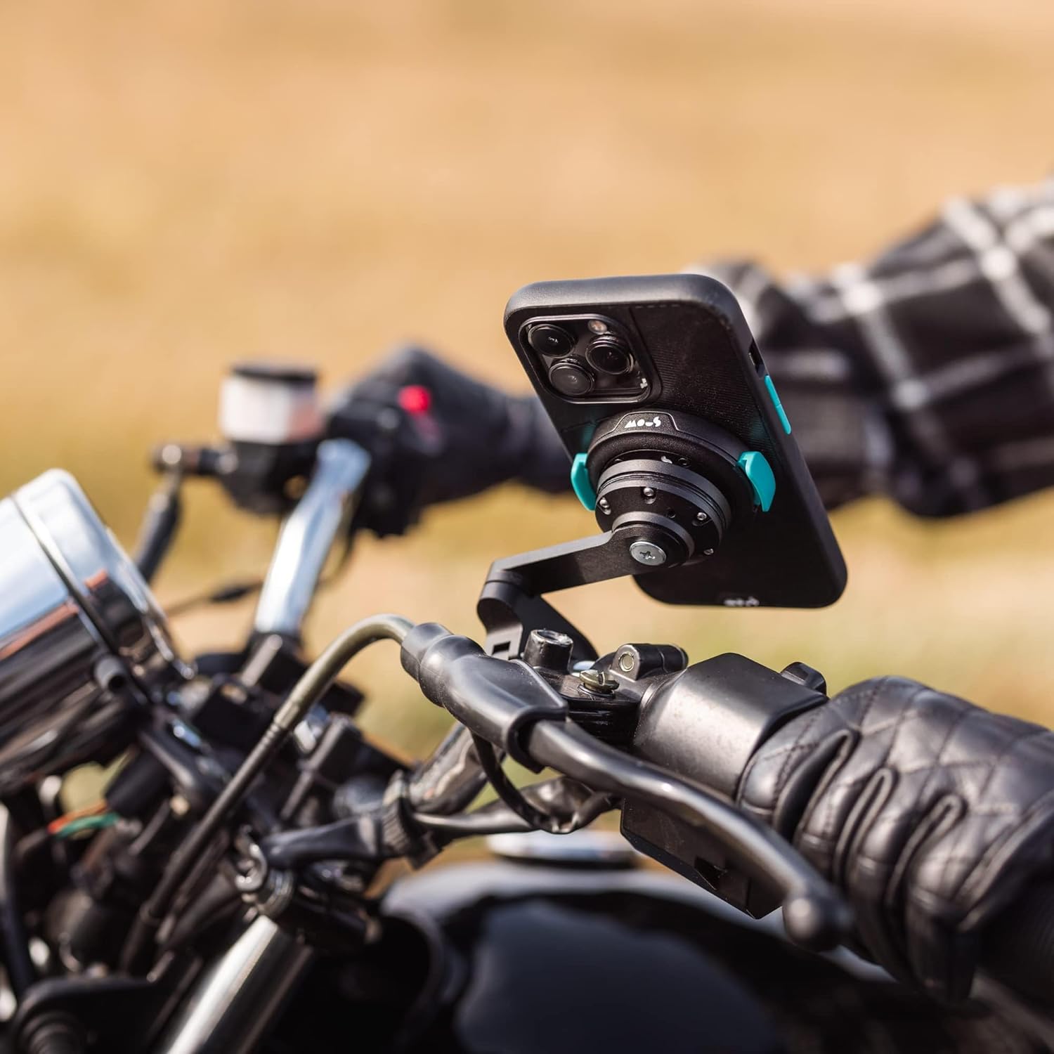 Mous – Soporte de teléfono para motocicleta y funda para iPhone 15 Pro Max – Kit de soporte para teléfono de motocicleta – Soporte de barra de