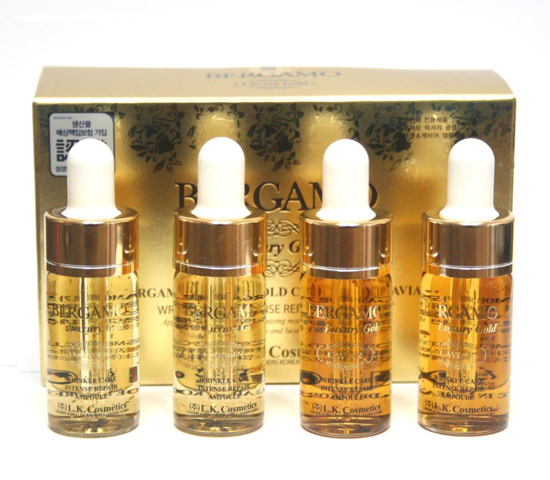 Bergamo  Luxury Gold Collagen & Caviar Wrinkle Care Repair Ampoule Set 13ml 4ea Korean Cosmetics
