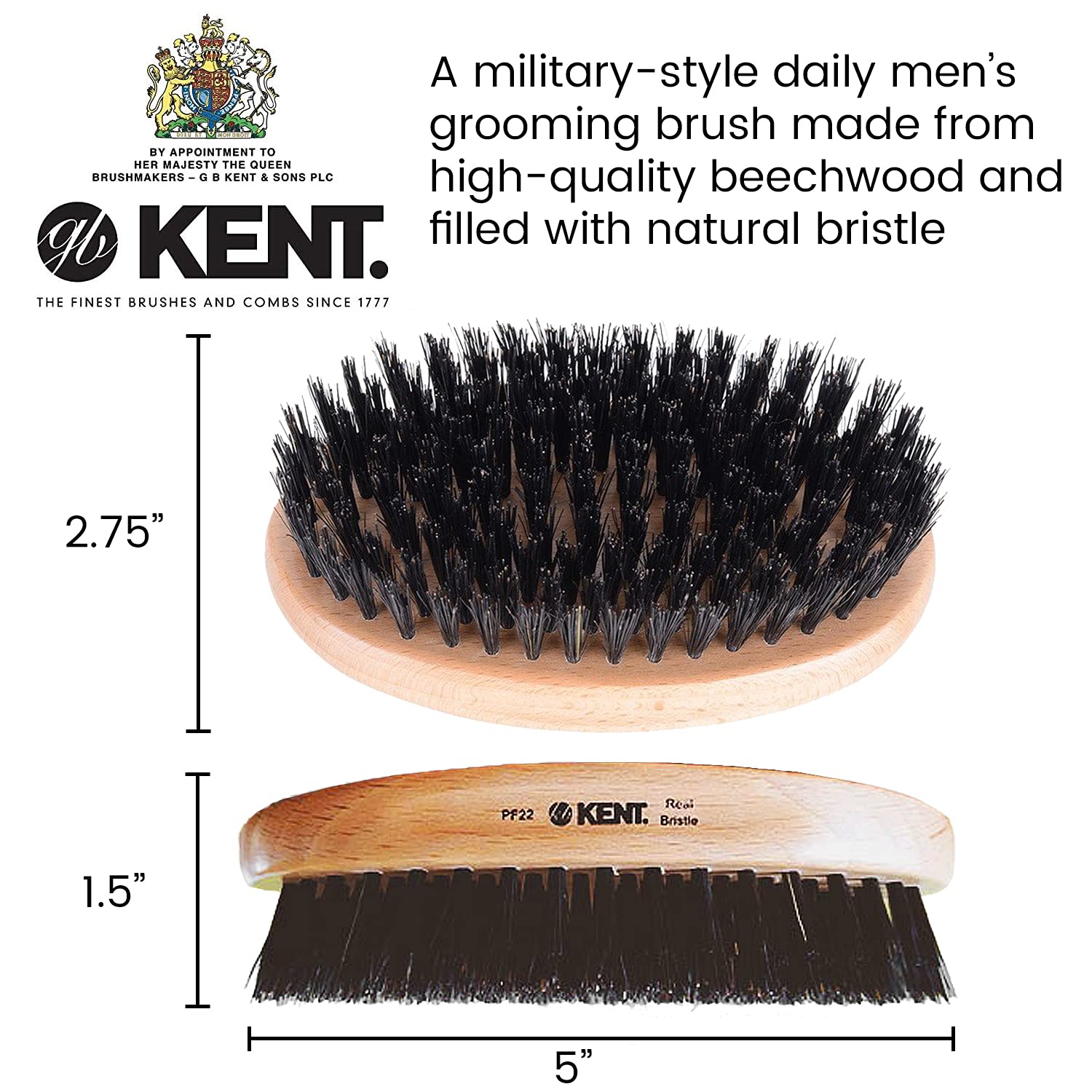 Kent Kit de barba para hombre, peine para bigote de barba extra pequeño 81T, peine de bolsillo para dientes finos FOT y cepillo de pelo de palma
