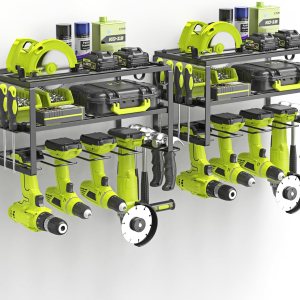 Organizador de herramientas eléctricas de acero resistente de 3 niveles, negro mate, 3 capas, taladro inalámbrico, estante flotante montado en la Organizador de herramientas eléctricas de acero resistente de 3 niveles, negro mate, 3 capas, taladro inalámbrico, estante flotante montado en la