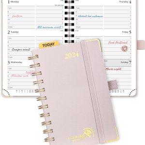 POPRUN – Agenda 2024 (4 x 6.25 pulgadas), calendario bolsillo semanal y mensual (enero 2024 – diciembre 2024), pequeña, con franjas horarias, tapa POPRUN – Agenda 2024 (4 x 6.25 pulgadas), calendario bolsillo semanal y mensual (enero 2024 – diciembre 2024), pequeña, con franjas horarias, tapa