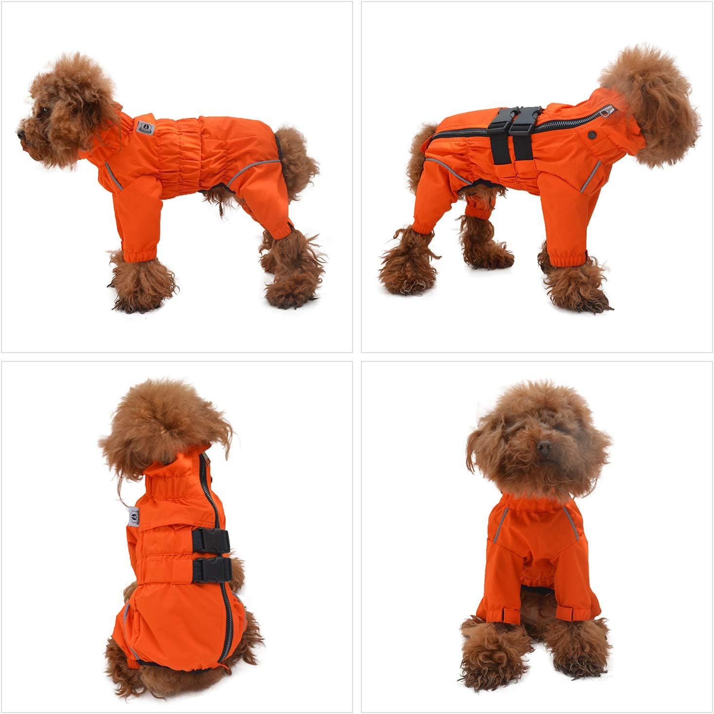 Lovelonglong – Chaqueta impermeable para perros, ligera, impermeable, reflectante, resistente al viento, a prueba de nieve, para perros pequeños,