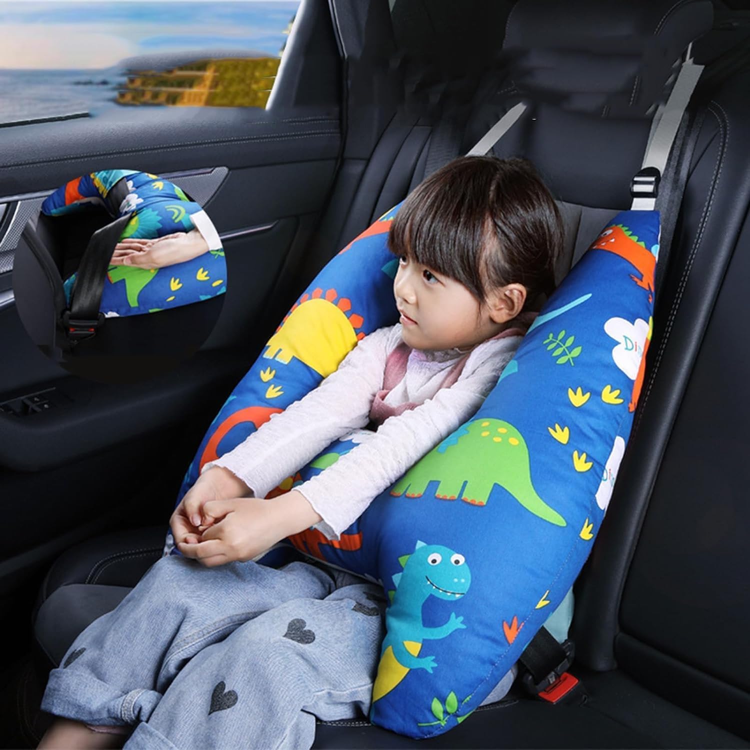 Forma de H – Soporte para la cabeza del coche para niños, almohadas de viaje para bebés, almohadas de asiento de automóvil para niños, para apoyar