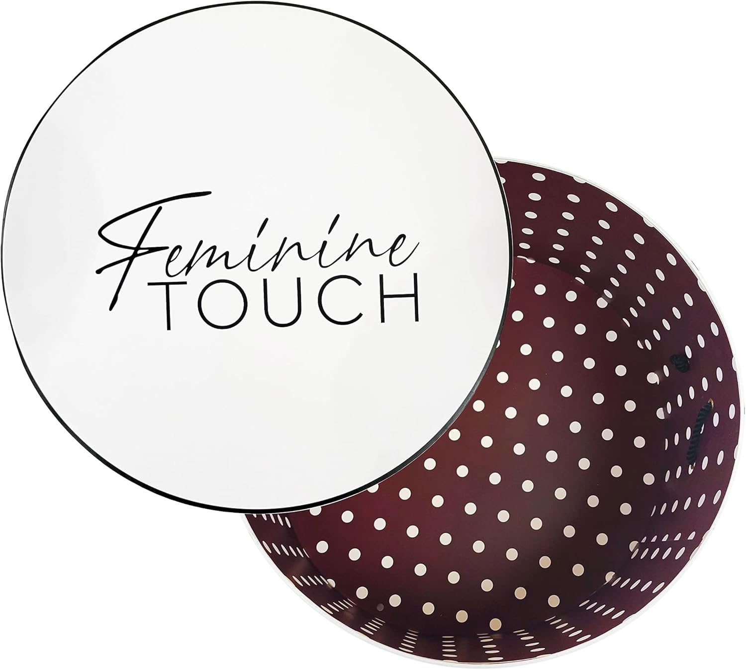 Feminine Touch Cajas para sombreros para mujer, caja de almacenamiento grande para sombreros redondos para viajes con cuerda de alta calidad,
