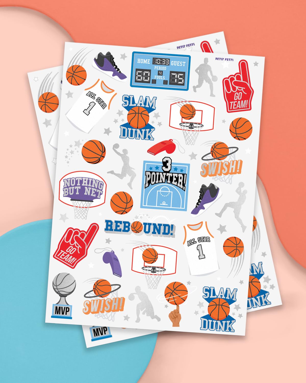 xo, Fetti Tatuaje temporal de baloncesto  58 estilos de aluminio  Decoraciones de fiesta de cumpleaños de baloncesto, recuerdos de fiesta, deportes