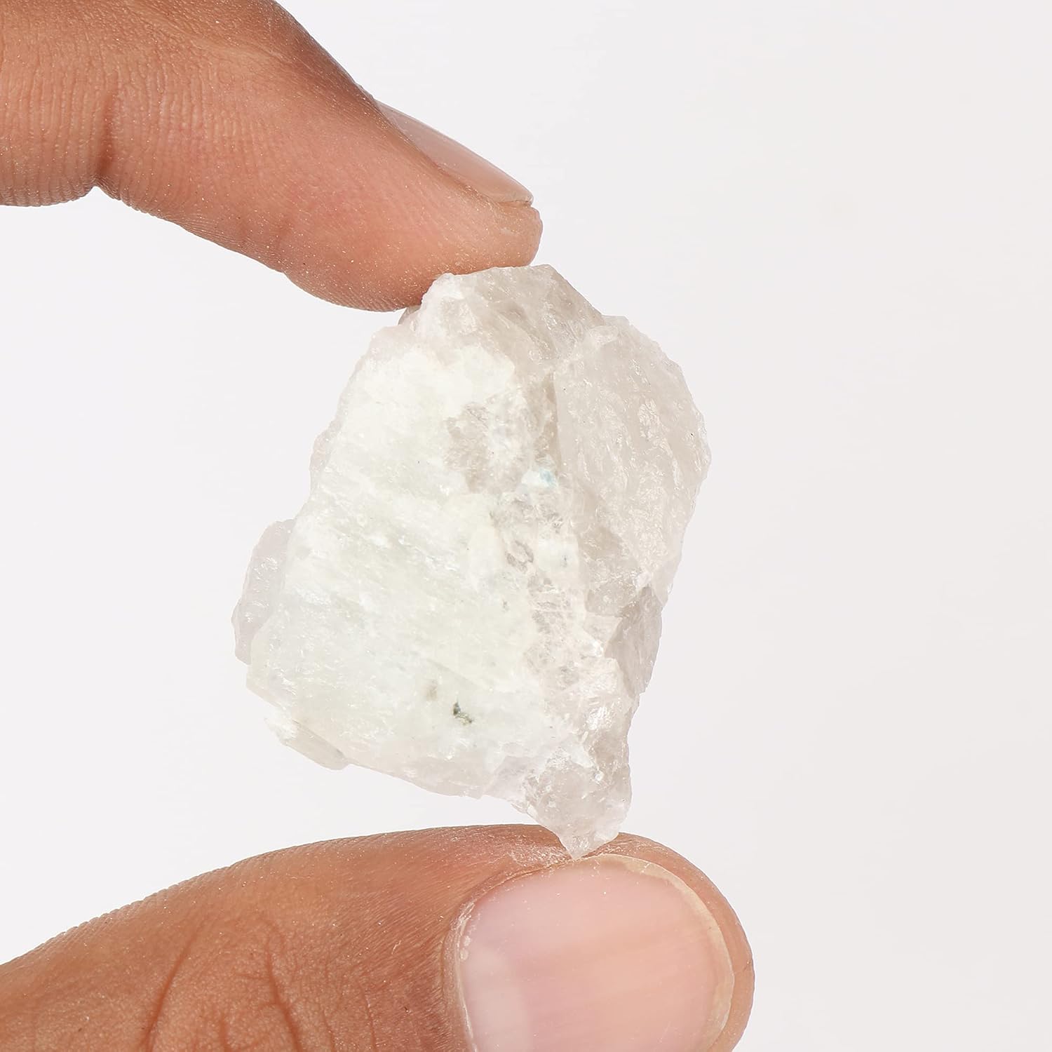 GEMHUB Cristal curativo sin calentar, 70.00 quilates, sin cortar, sin cortar, color blanco, calcita arcoíris, piedra preciosa
