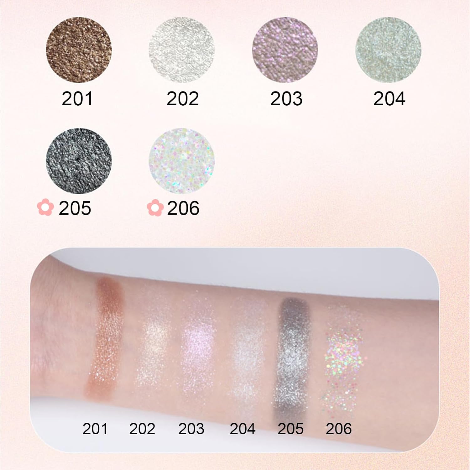 Erinde Sombra de ojos con purpurina única, paleta de polvo prensado de sombra de ojos con purpurina mate, ultra mezclable, de larga duración,