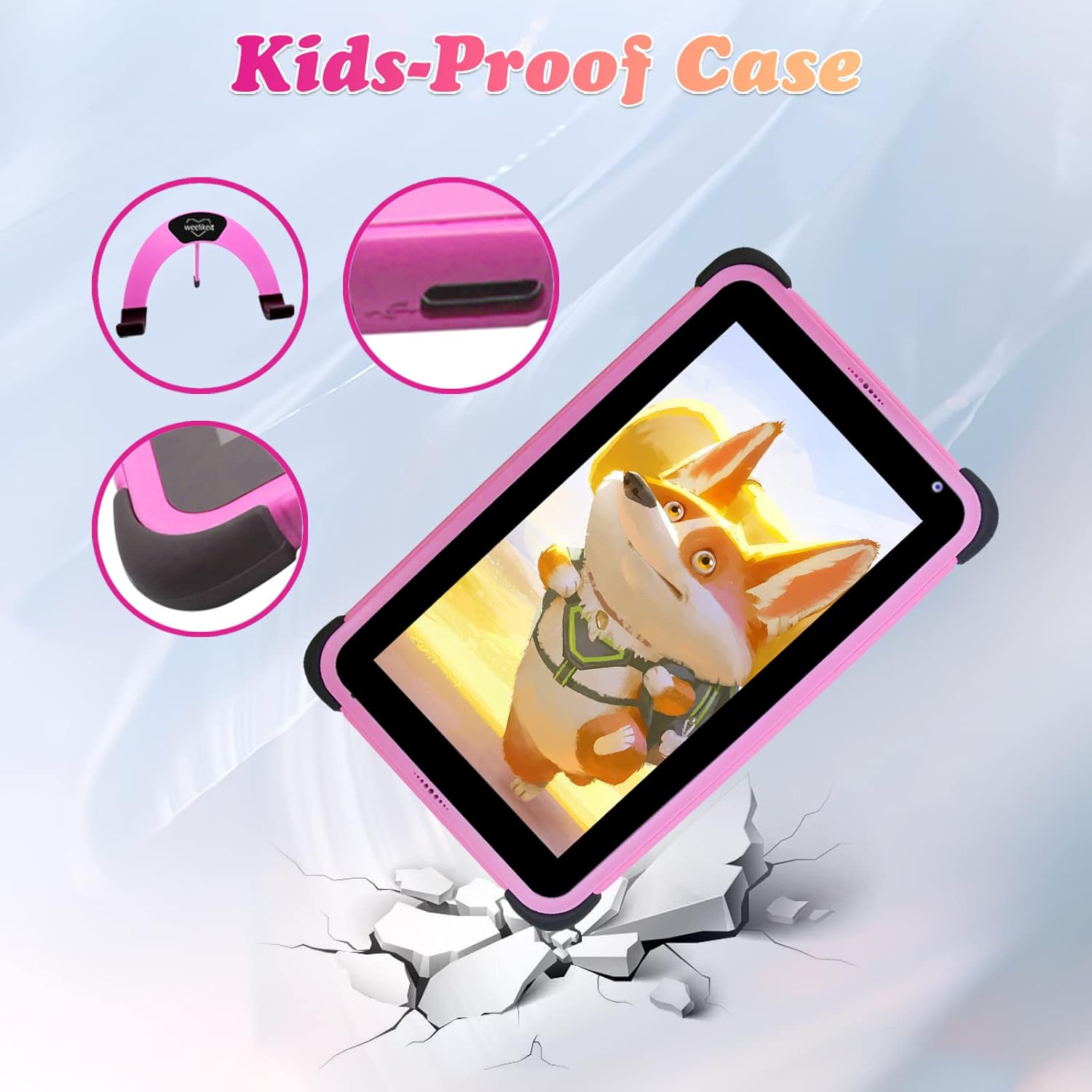 weelikeit Tablet para niños, tableta Android de 7 pulgadas para niños y niñas de 3 años en adelante, 2 GB de RAM y 32 GB de ROM, tabletas para niños