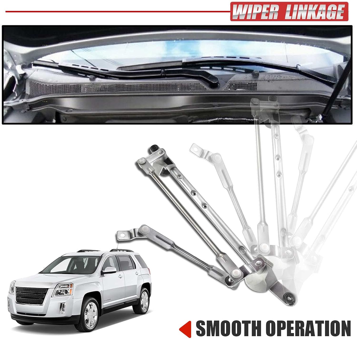 A-Premium Conjunto de varillaje de transmisión del limpiaparabrisas delantero compatible con vehículos Audi – A4, A4 Quattro 2002-2008, RS4