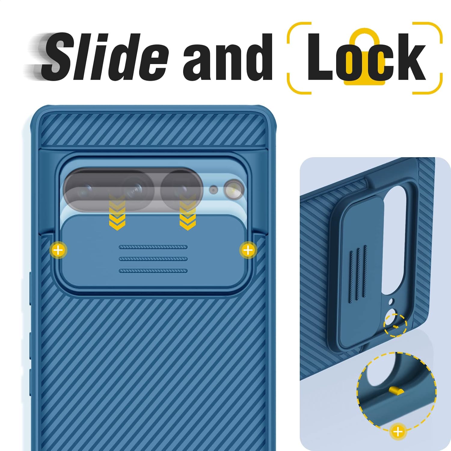 Nillkin Camshield – Funda para Google Pixel 7 Pro, cubierta deslizante para cámara, protección de lente, antiarañazos, delgada, a prueba de golpes,