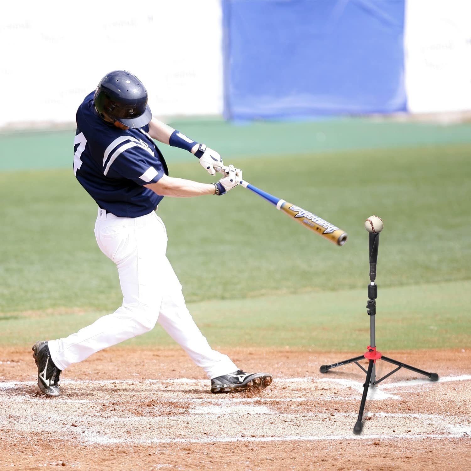 McHom Camiseta de bateo de béisbol y sóftbol – Camiseta de viaje para golpear  Altura ajustable  Portátil y plegable  Base de trípode