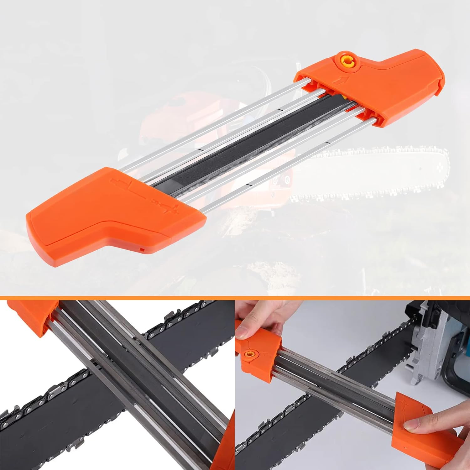Afilador de cadena de motosierra 2 en 1, sacapuntas de cadena de 0.189 in para cadena de sierra de 0.325 pulgadas (.325 pulgadas P 0.189 in)
