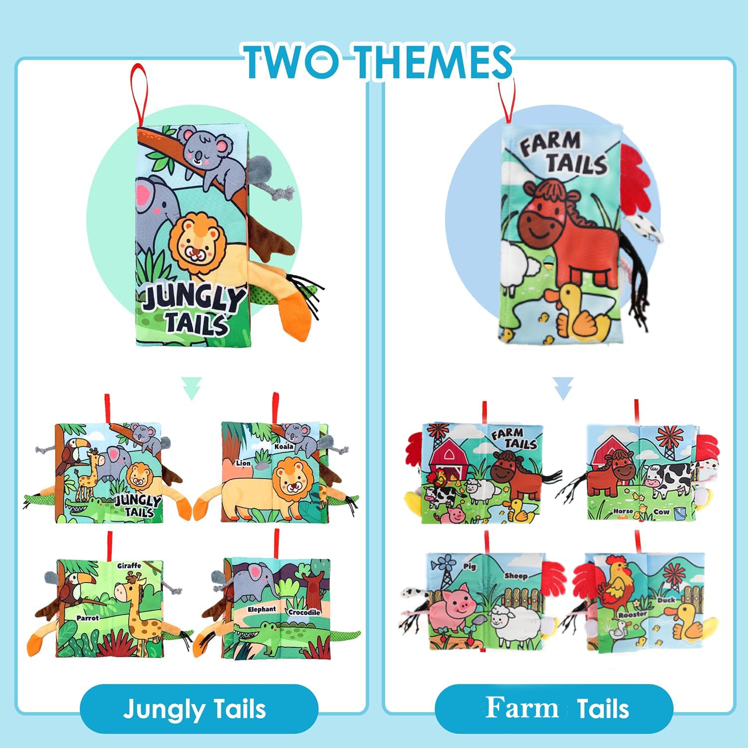 BLF FUN 2 libros suaves para bebés de 0 a 6 meses, juguetes sensoriales para bebés con sensación táctil  Regalos para baby shower, rellenos de