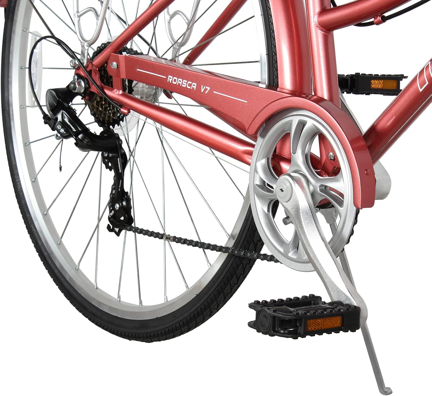 MICARGI Bicicleta híbrida de 2426 pulgadas para adultos, bicicleta híbrida de ciudad de 17 velocidades, marco de acero, bicicleta de viaje para