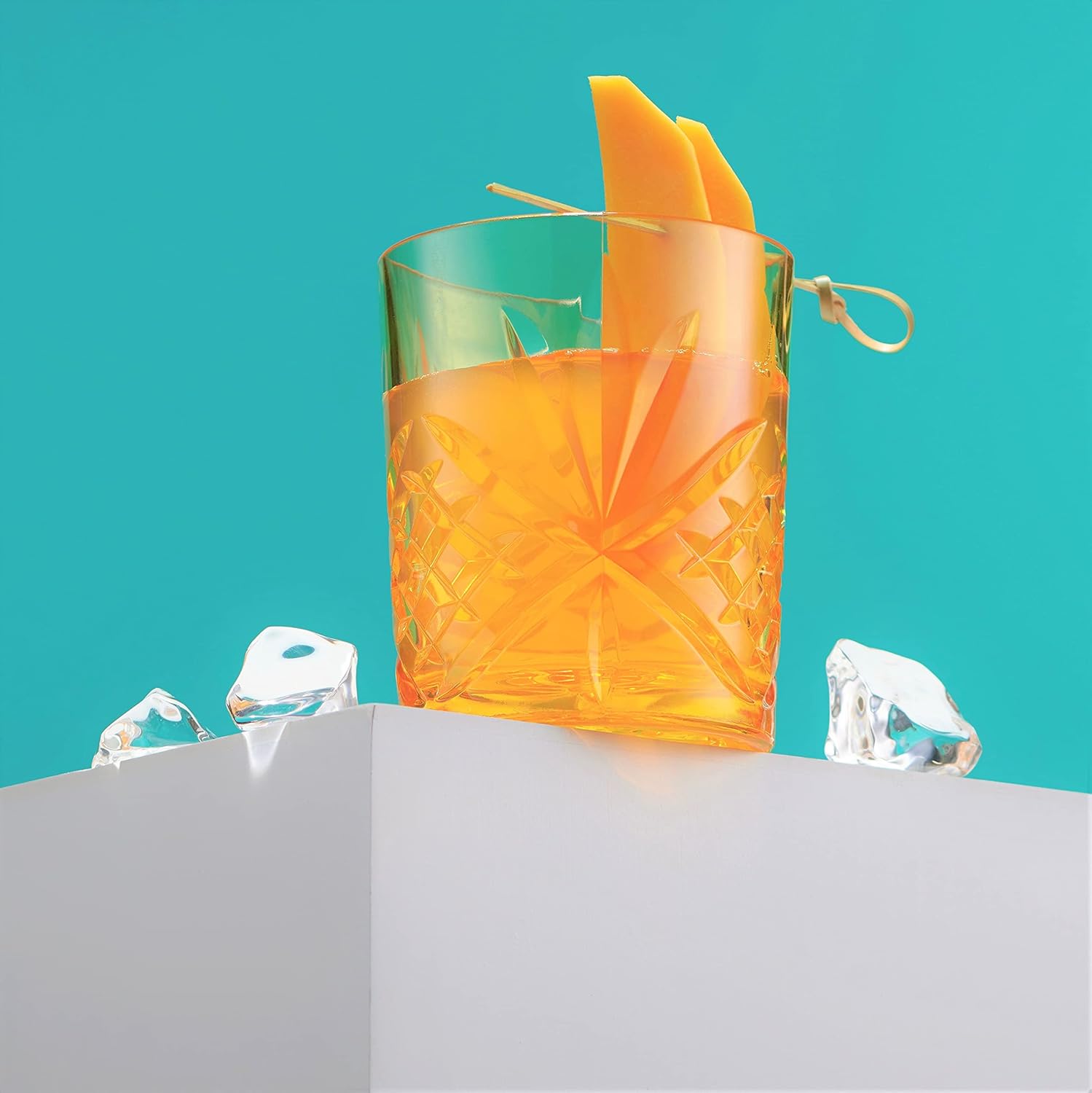 Godinger Vasos acrílicos para whisky, vasos para beber, vasos inastillables y reutilizables, colección Dublín, juego de 4