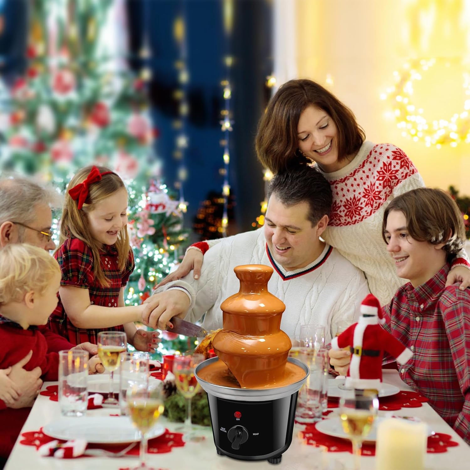 Mini fuente eléctrica de chocolate para fiesta de Pascua, fondue de chocolate de 1.2 libras, calentador de máquina de inmersión de 3 niveles, olla