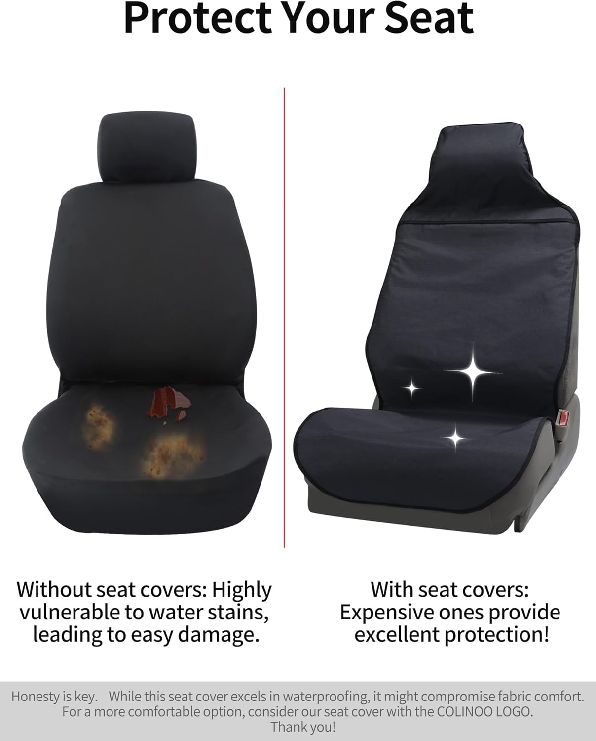 Funda impermeable para asiento de automóvil, ajuste universal, fundas de asiento delantero, parte inferior antideslizante, a prueba de sudor y fácil