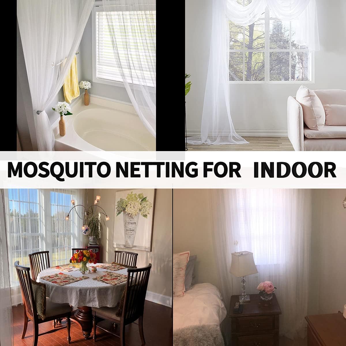 Cortinas de malla para porche, patio, toldo, jardín, cortinas de tul transparente para exteriores, red de decoración para fiestas, bodas, arcos y