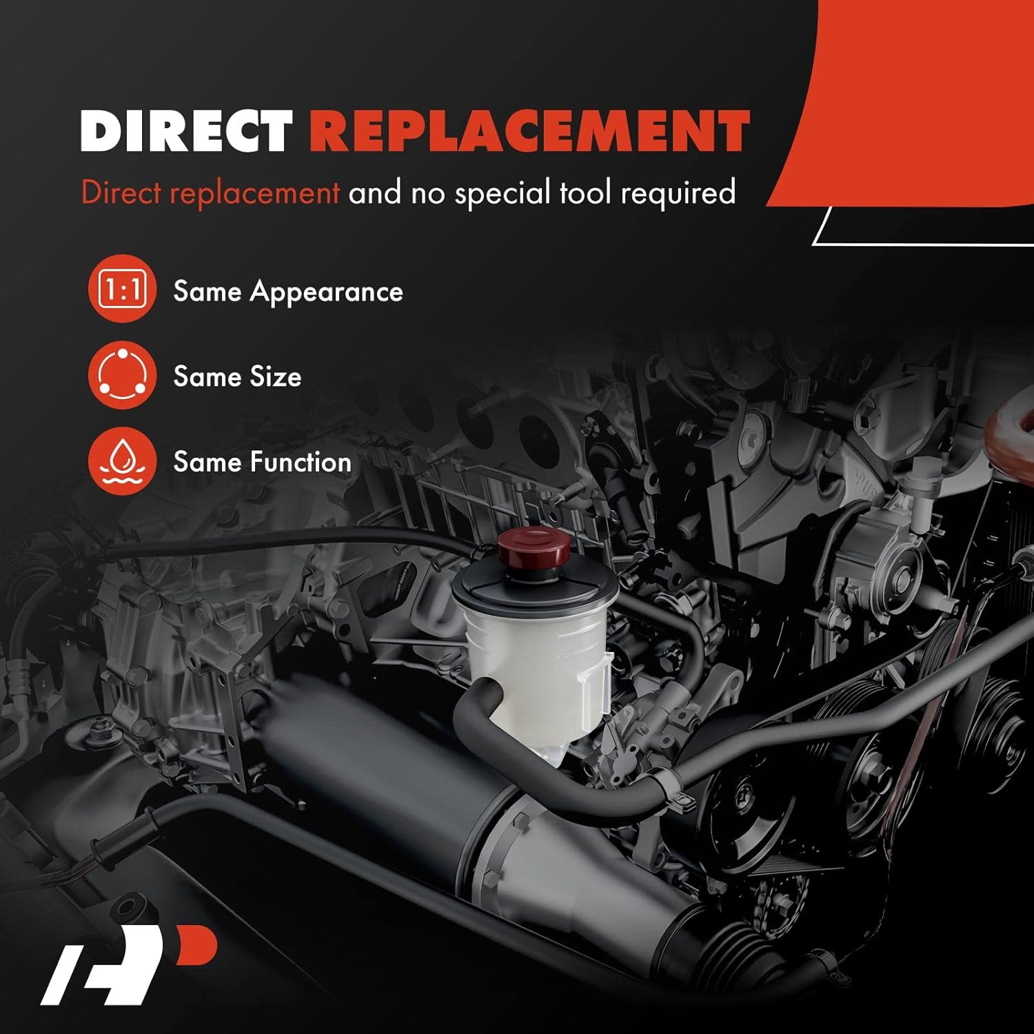 A-Premium Depósito de dirección asistida con tapa compatible con Mercedes-Benz C280 2006-2007, C300 2008-2012, C350 2007-2011, E350 2007-2011,