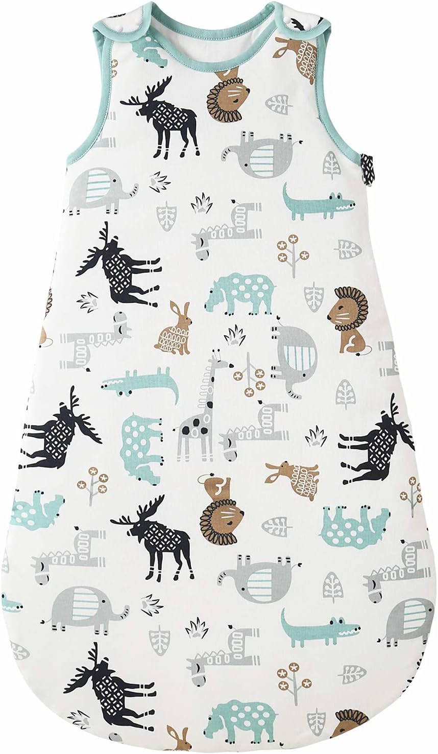 Mosebears Saco de dormir para bebé con cremallera de 2 vías, saco de dormir de algodón de 2.5 tog unisex (ciervos, 6-12 meses)