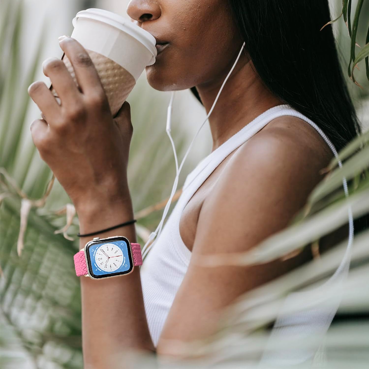 Yaber Correa elástica trenzada para Apple Watch de 1.496 in, 1.575 in, 1.614 in, 1.654 in, 1.732 in, 1.772 in, 1.929 in, para mujeres y hombres,