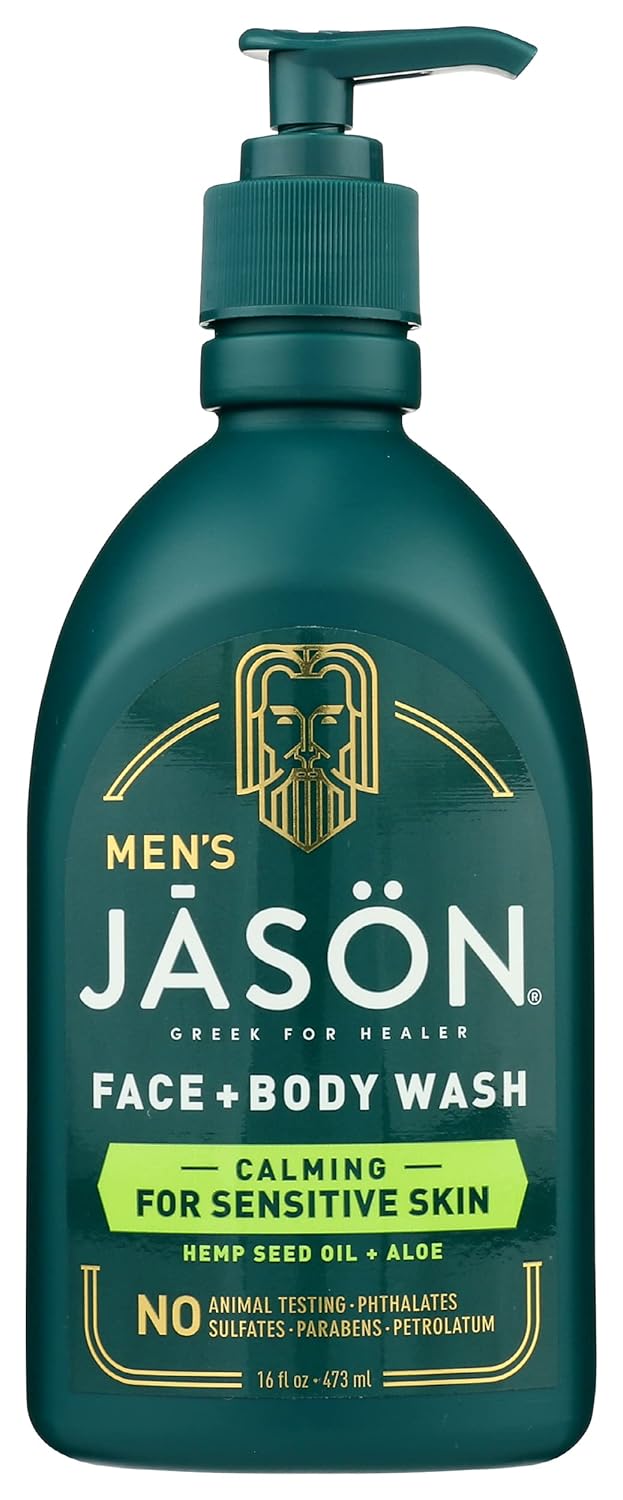 Jason Jabón corporal calmante 2 en 1 para hombre, sin parabenos, 16 onzas (paquete de 1)