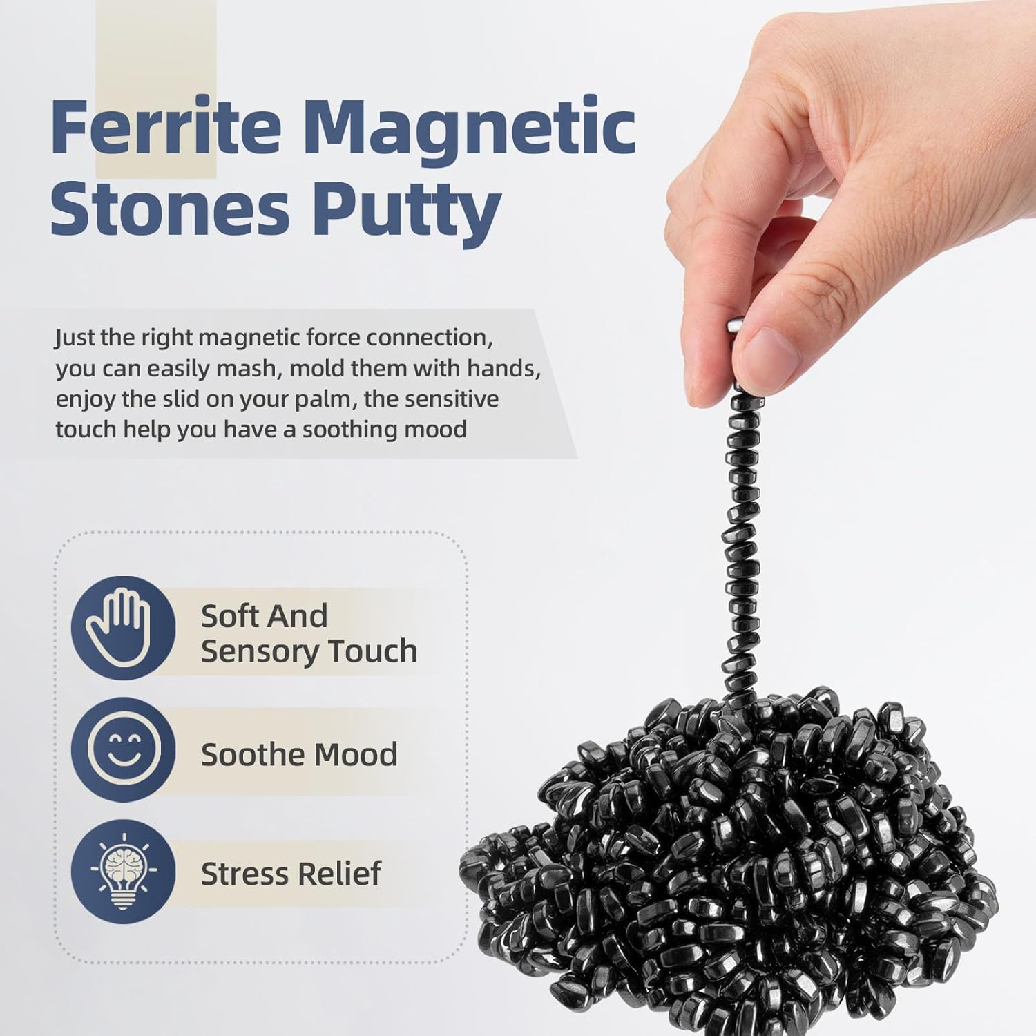 ANWEEGO Masilla magnética Fidget Toys Adultos Más de 550 piedras de ferrita, bolas magnéticas Juguetes de escritorio para oficina, juguetes para
