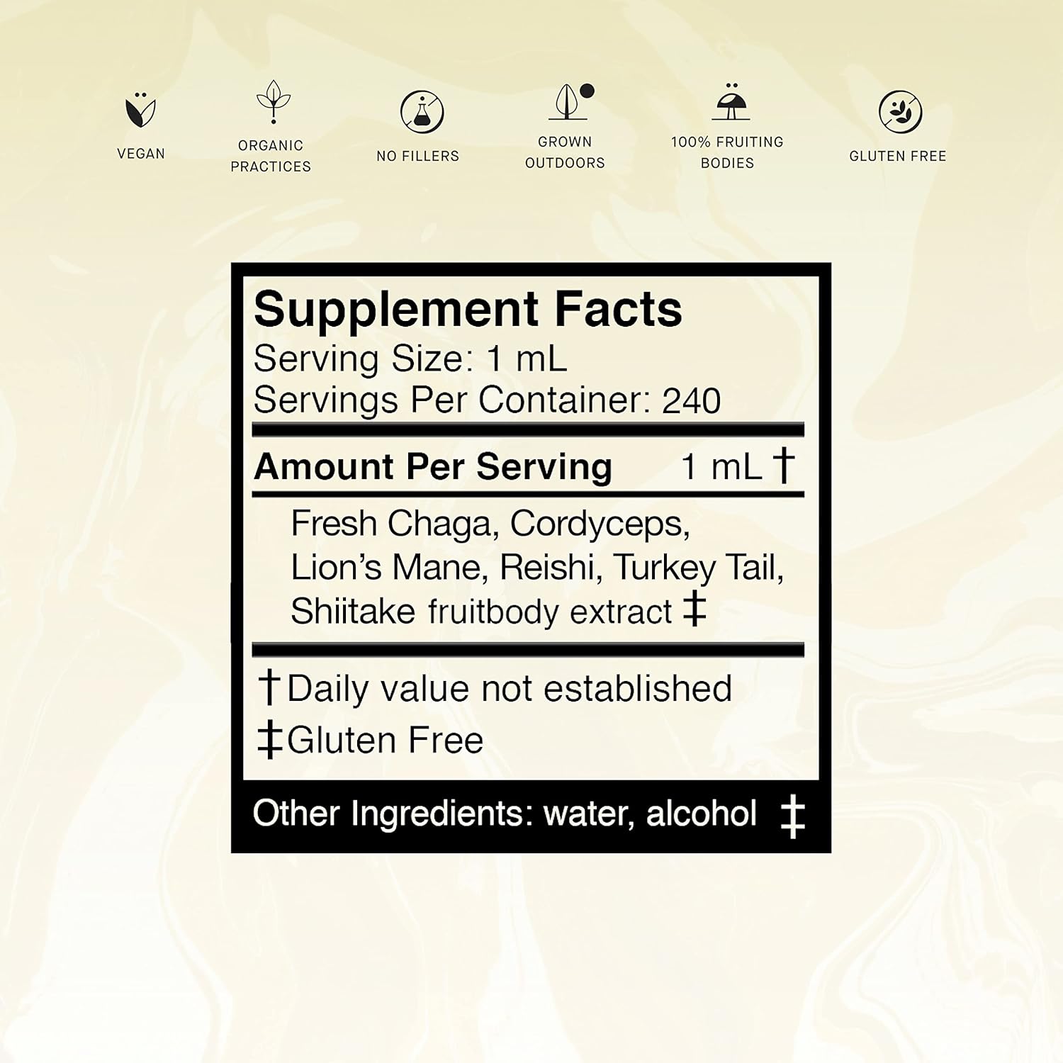 UPHORIC URTH Mezcla de mezcla de hongos No.1-6 Reishi, Chaga, melena de león, cola de pavo, cordyceps y shiitake, refuerzo de inmunidad de apoyo