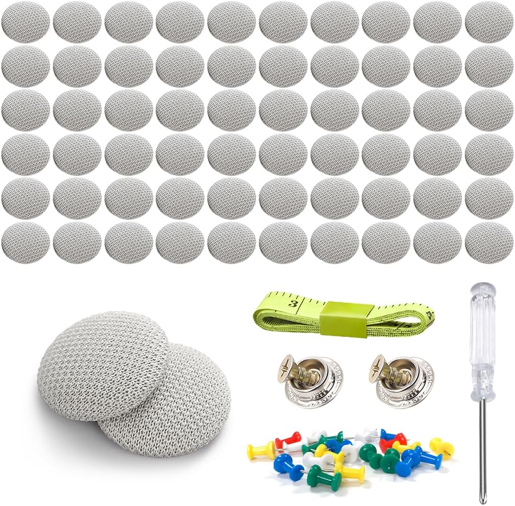 Kit de reparación de techo de techo de automóvil, botón de reparación de tela de rejilla con herramienta de instalación, remaches a presión de techo