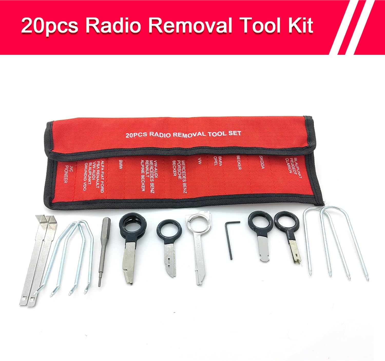 YIENAKFUN Kit de herramientas de extracción de radio y palanca de extracción de llaves de extracción de CD estéreo universal para la mayoría de